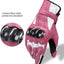 Guantes moto cuero fibra carbono pantalla táctil mujer rosa