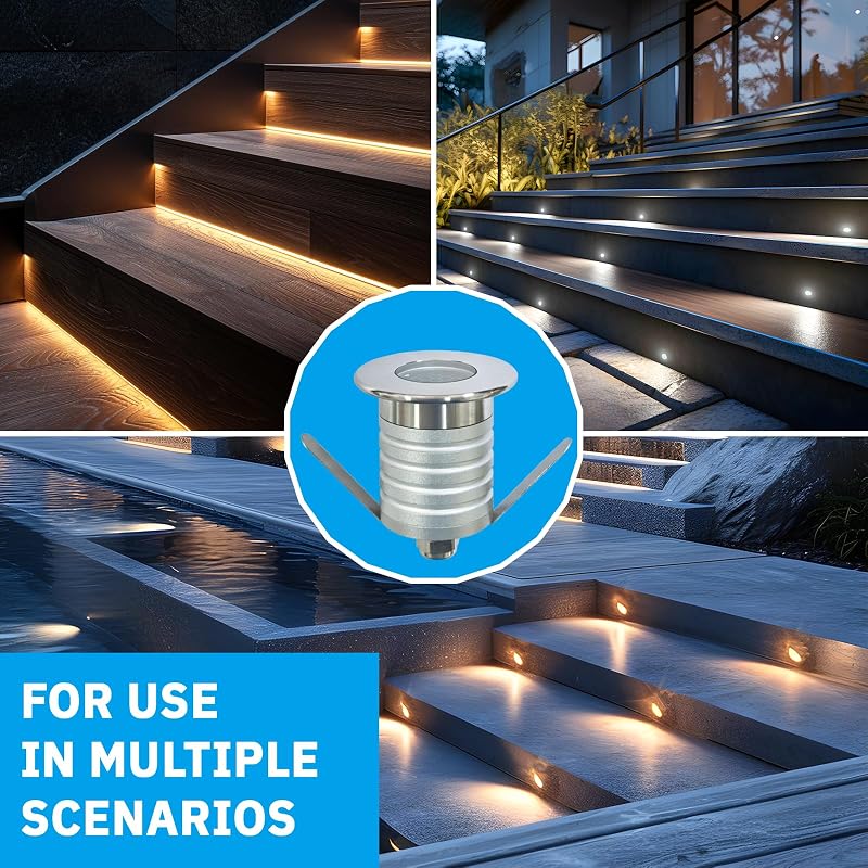 Luz subterránea panal 210 LED 12-24V IP67 acero inox 304