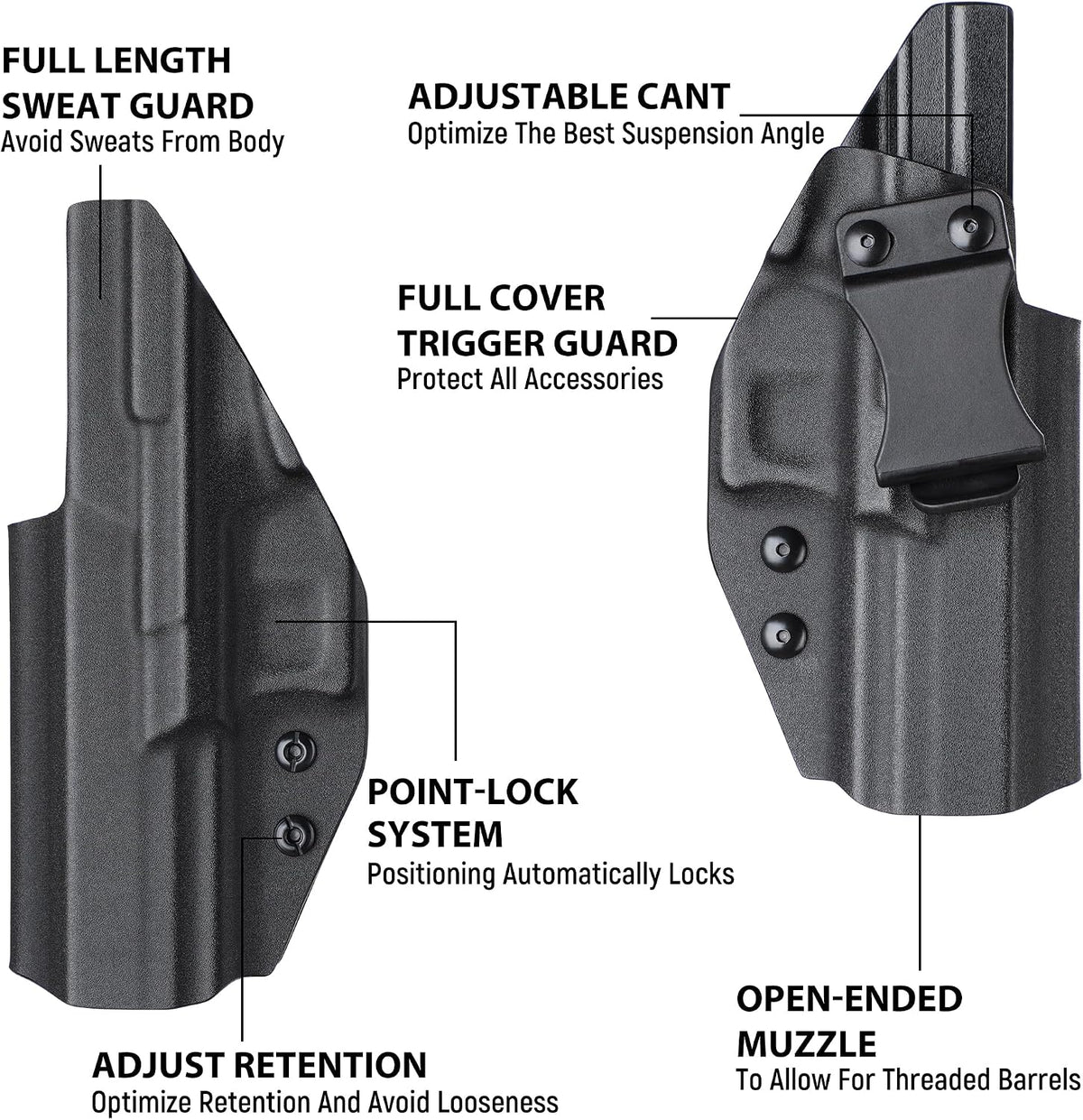 Funda kydex para Springfield Echelon 4.5 diestro negro