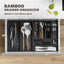 Organiz. cajones cocina bambú negro apilable cubiertos