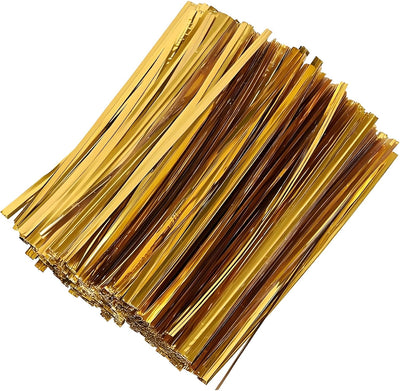 800 Lazos Metálicos Dorados 3.94pulg Reutilizables para Regalos
