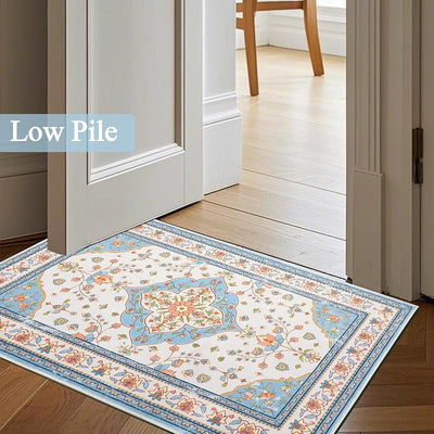 Alfombra entrada vintage 2x3pulg tapete antideslizante