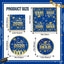 Set 100 Platos Servilletas Graduación Azul Dorado Clase 2026