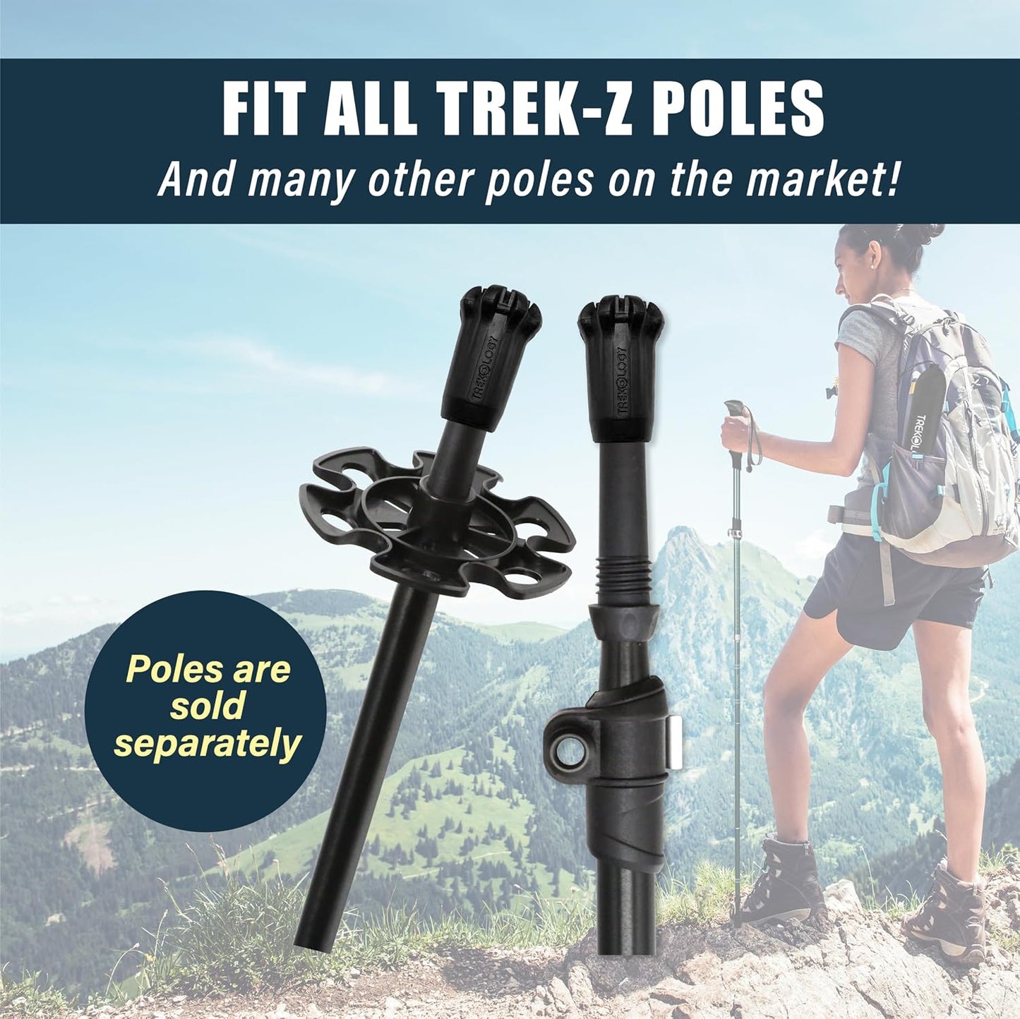Set accesorios bastón trekking reemplazo caminos concreto