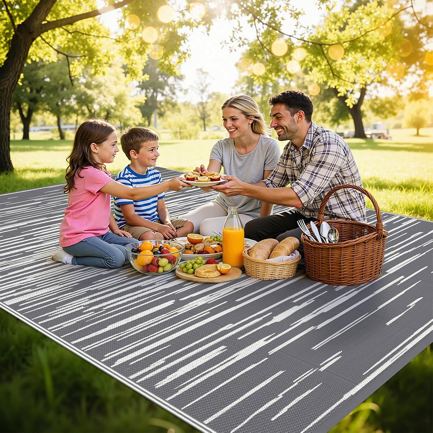 Alfombra exterior 8x10ft impermeable reversible camping
