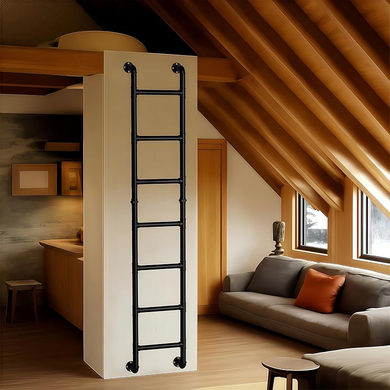 Escalera pared acero 7 ft para ventana ático sótano