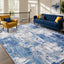 Tapete antiderrap lavable sala dormitorio azul gris