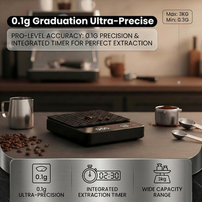 Báscula café digital con temporizador 6.6lbs gramos cocina hornear