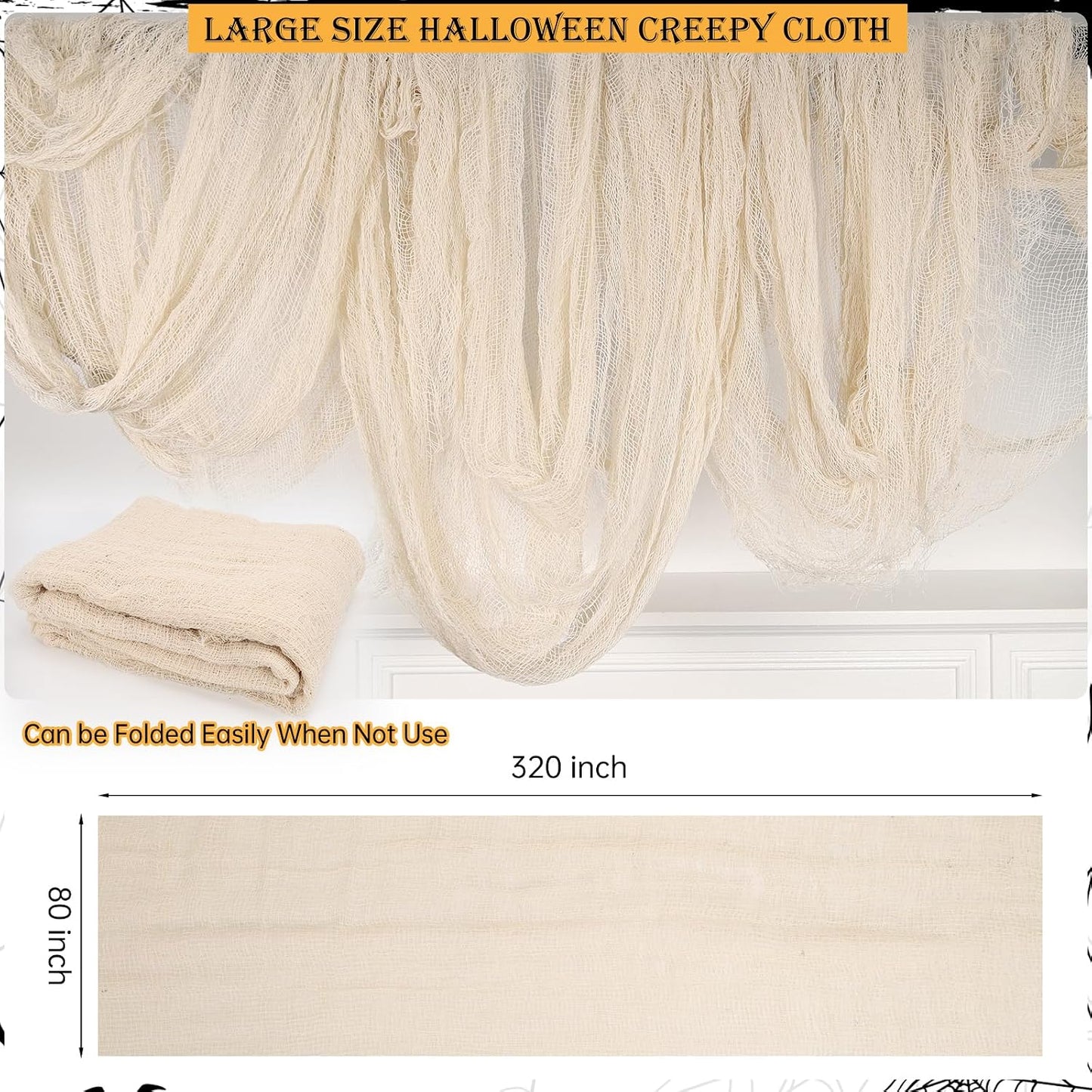 Tela espeluznante Halloween beige 800x200cm