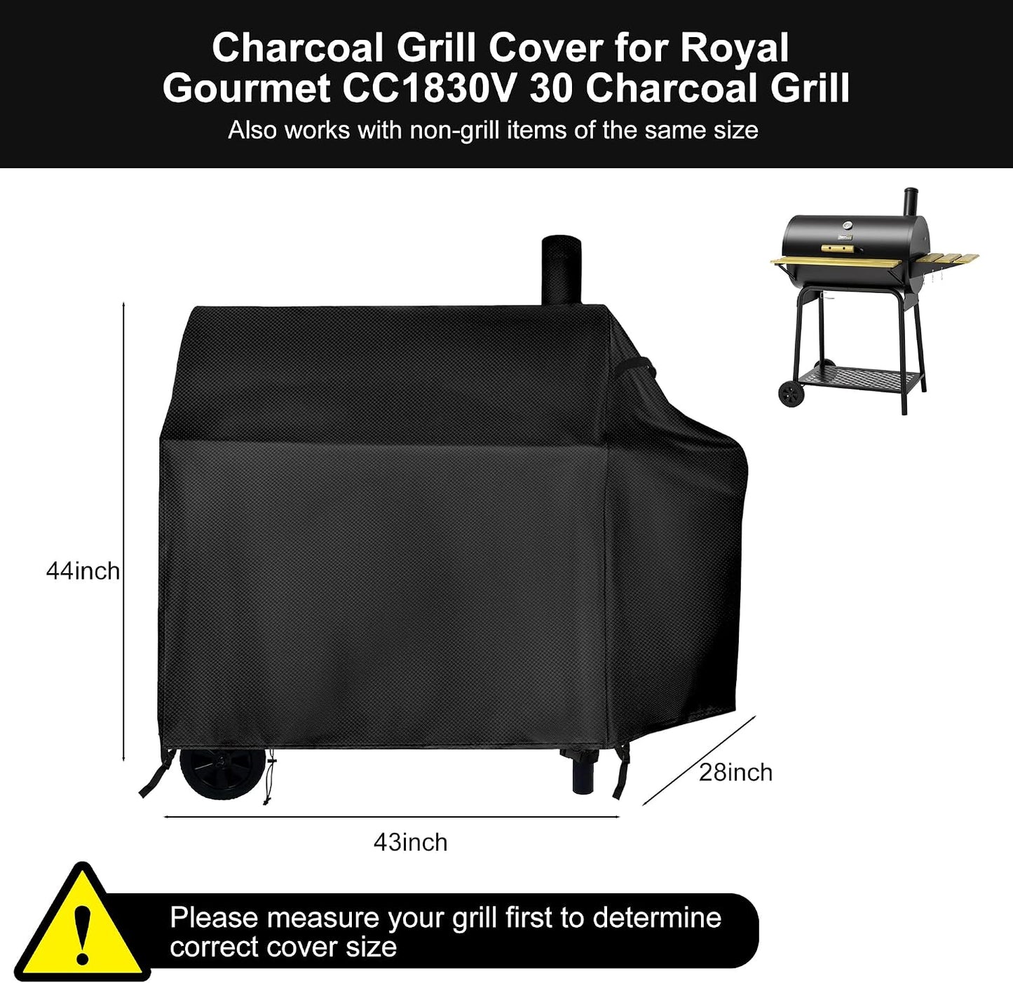 Cubierta parrilla carbón impermeable 44x28x43"