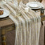 Camino mesa gasa beige dorado 120pulg 10ft purpurina transparente
