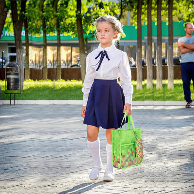 Bolsas mano niños con estuche lápices cremallera verde