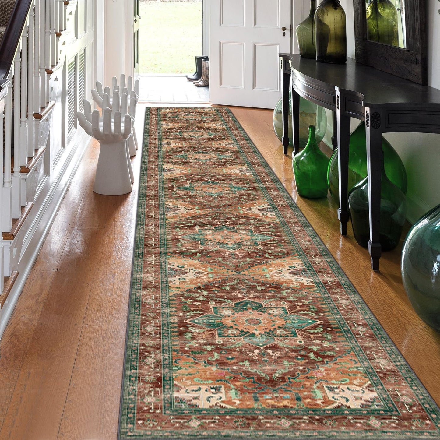 Tapete pasillo lavable 2'3"x14' antiderrap estilo bohemio