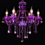 Candelabro colgante cristal K9 púrpura 6 luces E12
