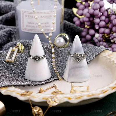 2 Soportes Mármol Cerámica para Mesita Noche Decorativo