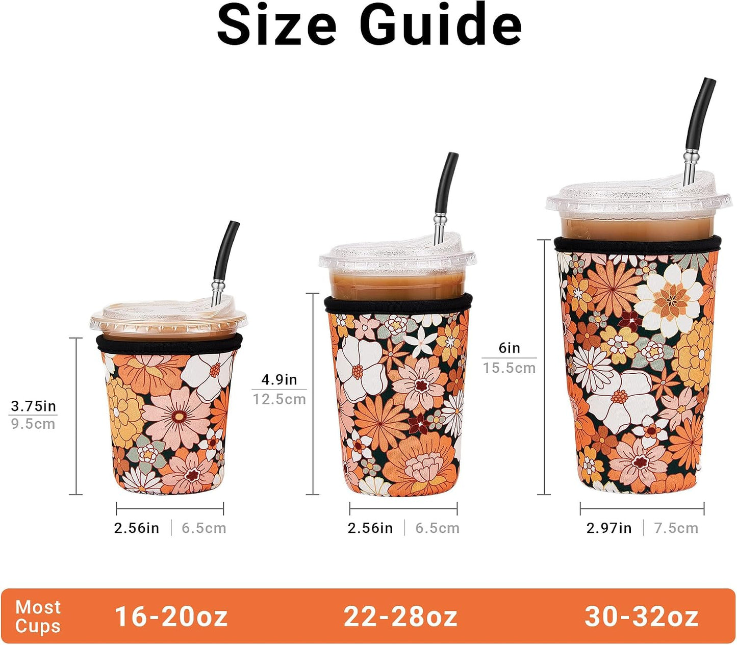 Fundas neopreno reutiliz. para café 16-32oz