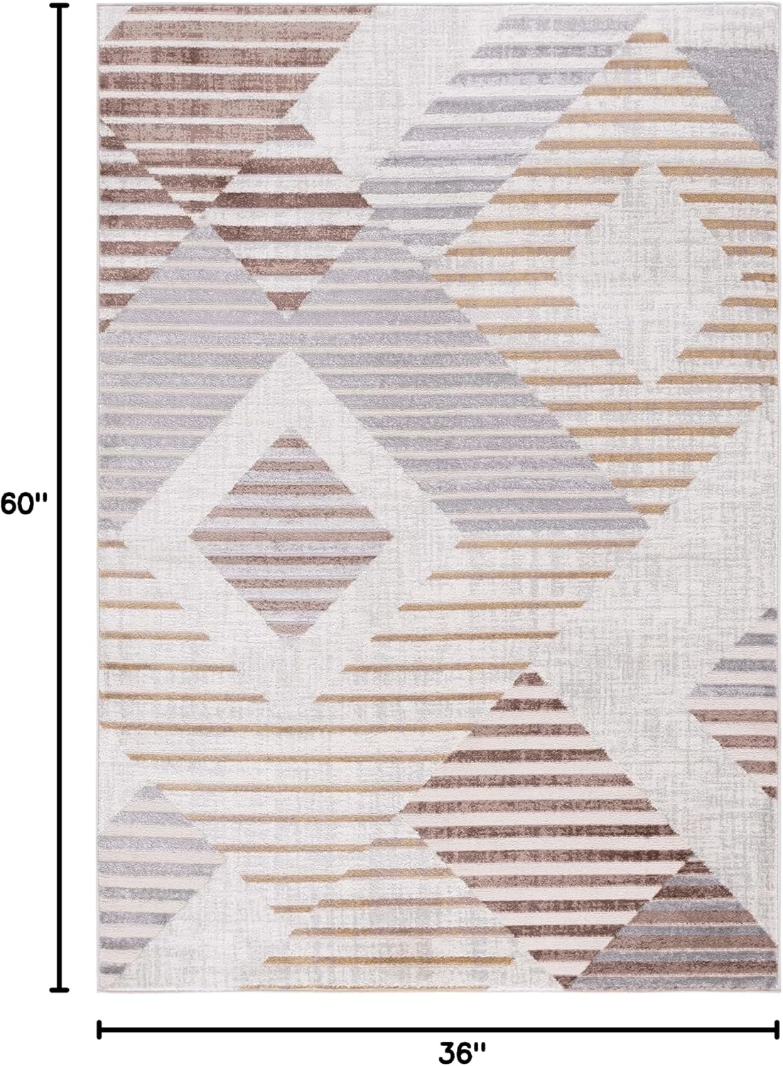 Alfombra decorativa 3x5ft beige y gris claro sala dormitorio