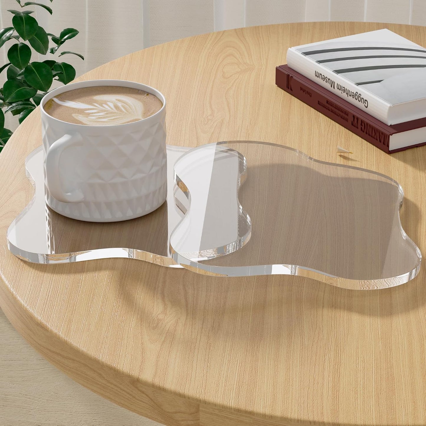 Posavasos acrílico 2 pzas forma nube para escritorio y bar
