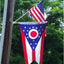 Bandera Ohio 4x6pulg exterior bordada rayas latón
