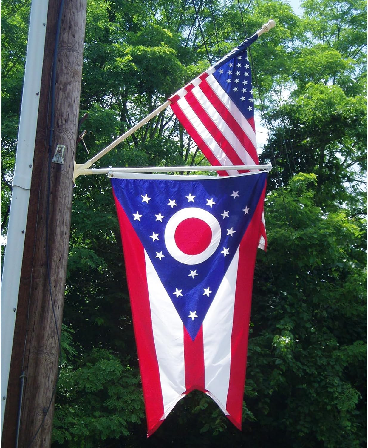 Bandera Ohio 4x6pulg exterior bordada rayas latón