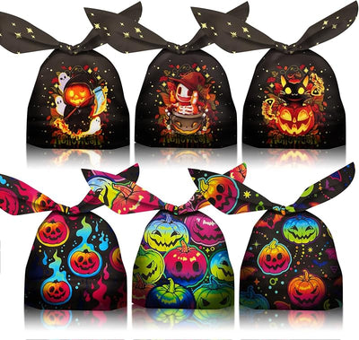 Bolsas plástico Halloween 100uds con calabaza y fantasma