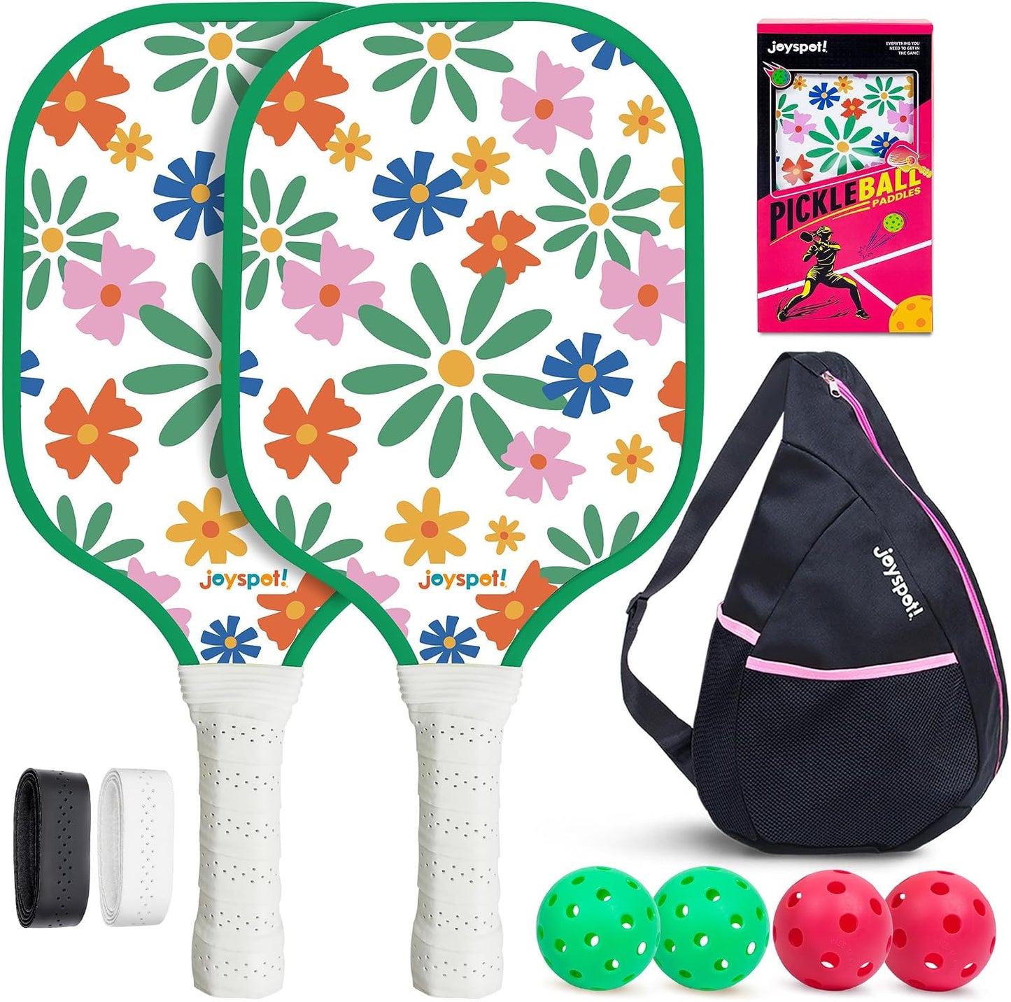 Set 2 Paddles Pickleball Fiberglass 7.5oz con 4 Bolas