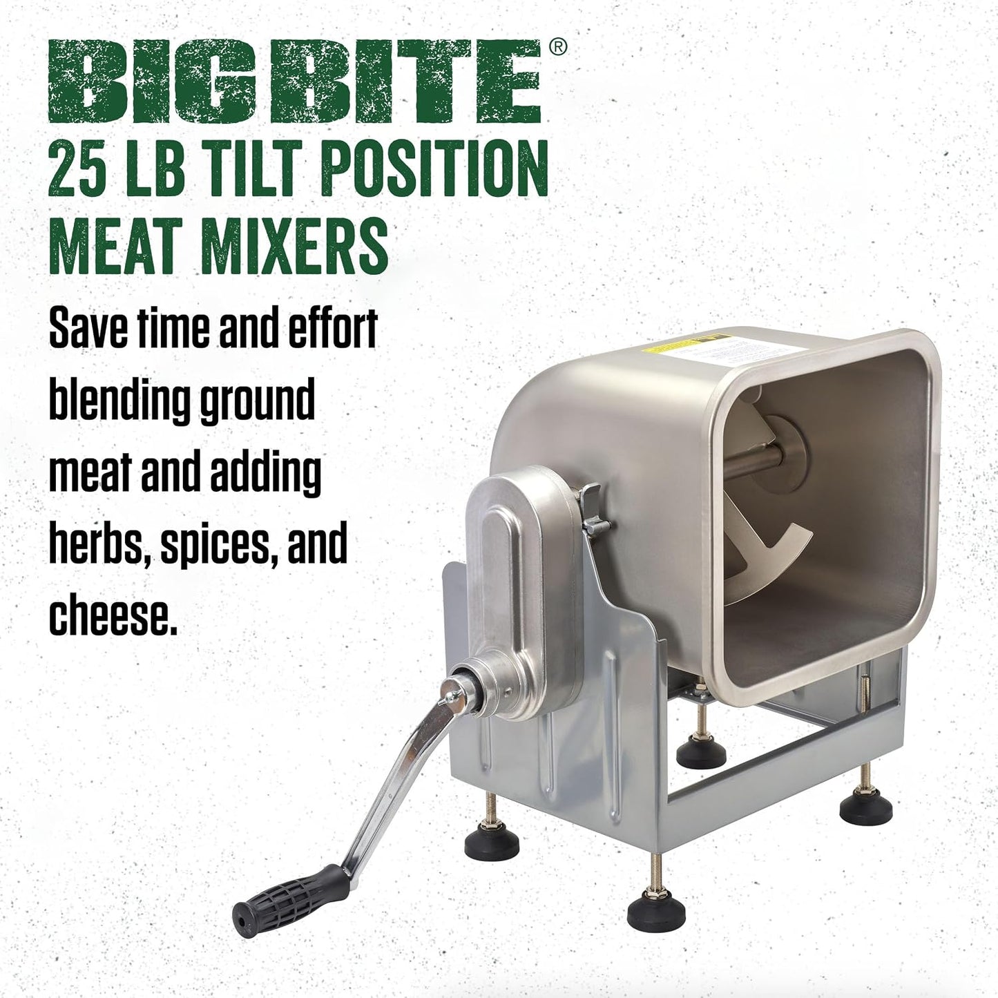 Mezclador carne acero inox inclinable 25lb