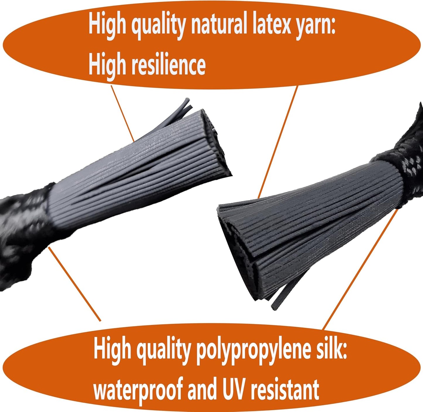 Cuerdas elásticas con bolas 30uds 4-6-9pulg resistente UV