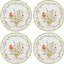 Juego de 4 manteles individuales redondos de flores silvestres bordados