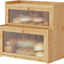 Panera bambú doble capa soporte pan encimera cocina