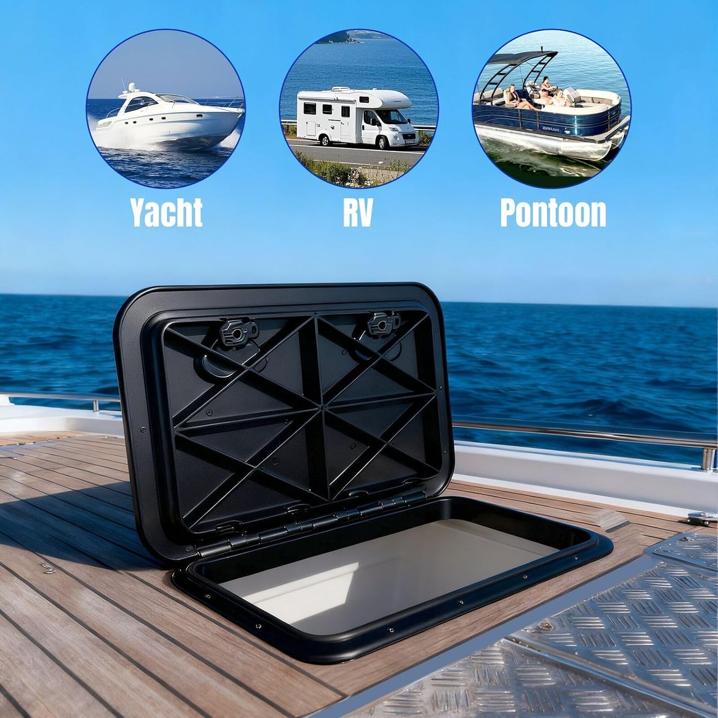 Cubierta barco 24x14pulg con manijas y cerradura