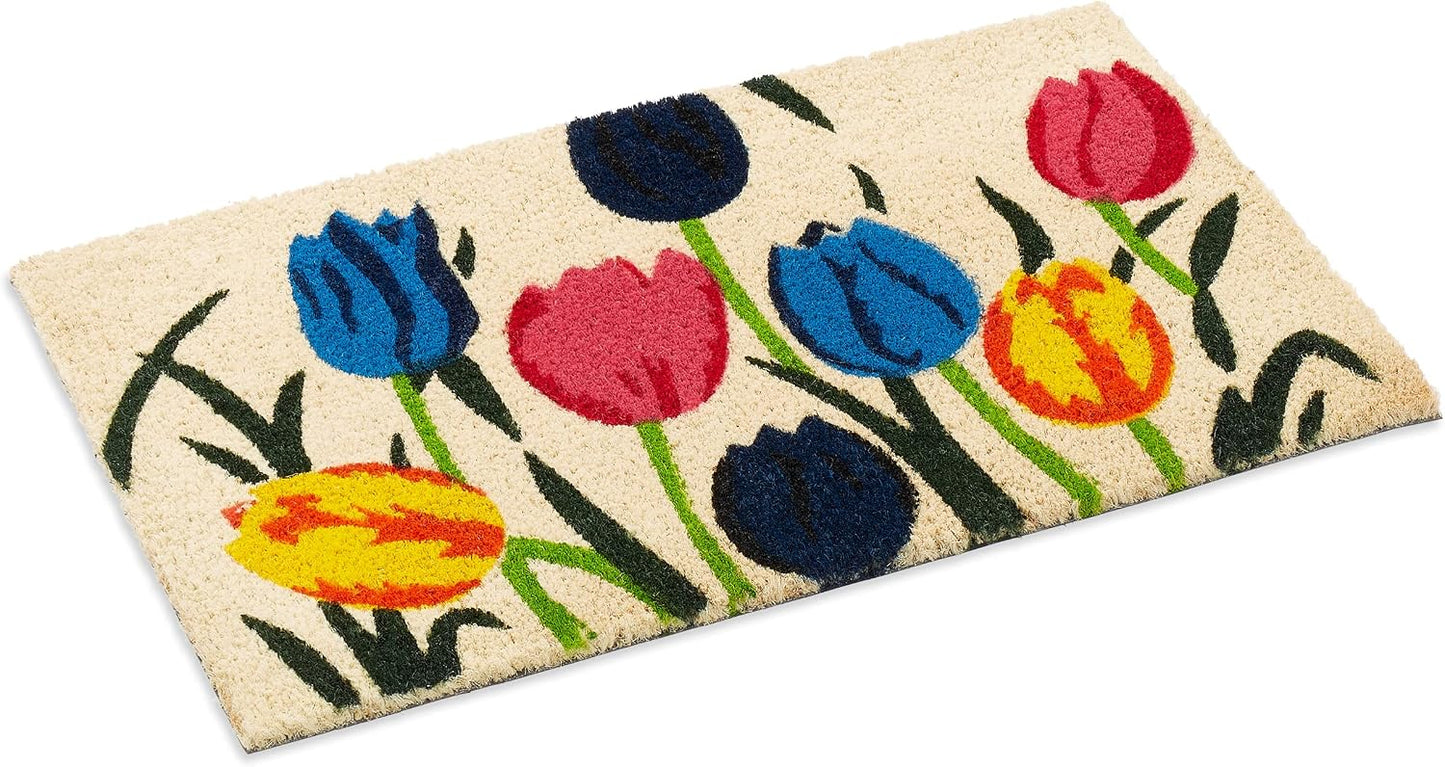 Felpudo fibra coco 18x30" respaldo resistente