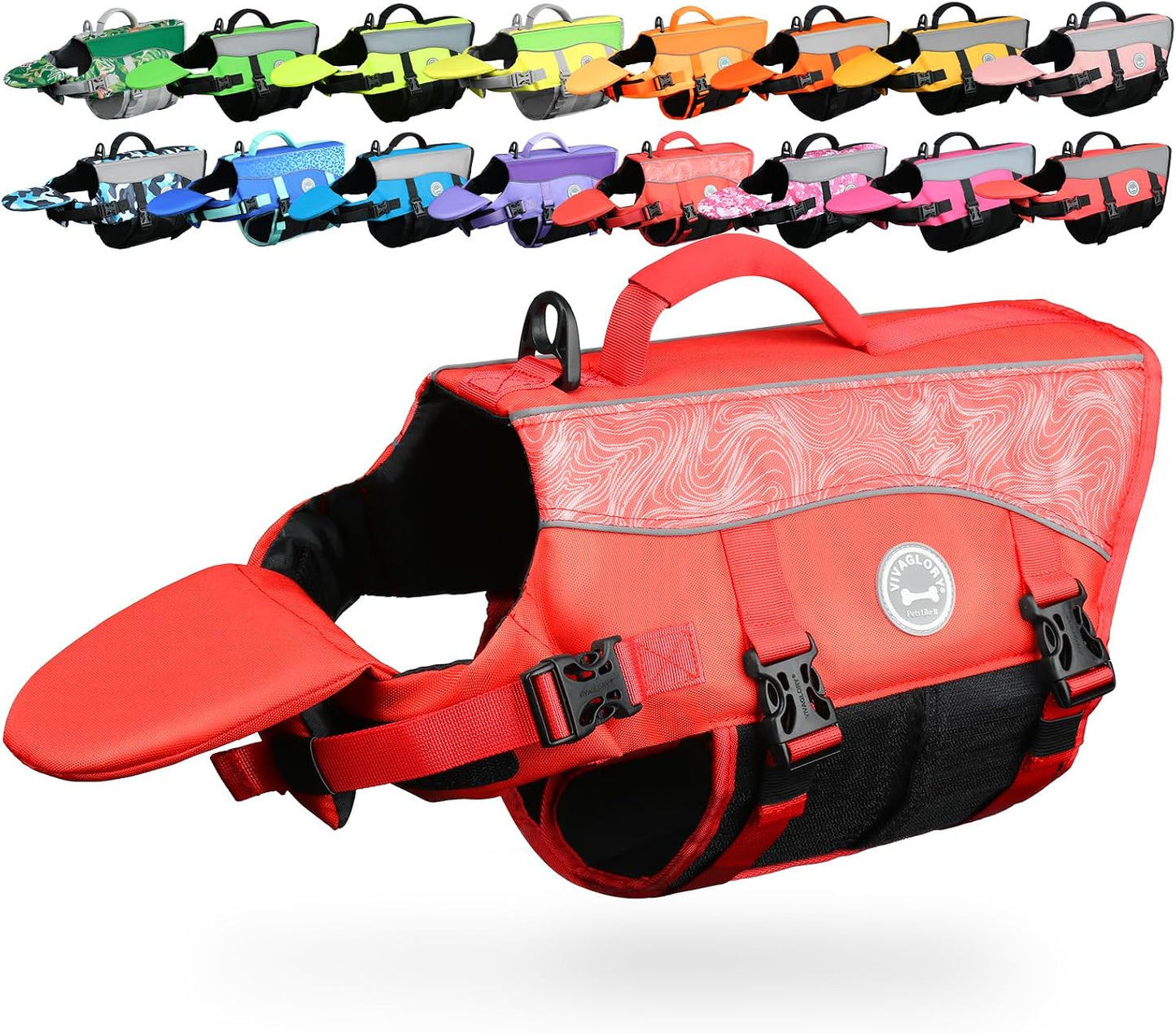 Chaleco flotador perro con asa tejido ripstop
