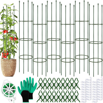 6 Jaulas Tomate 64pulg Soporte Plantas Interior Exterior