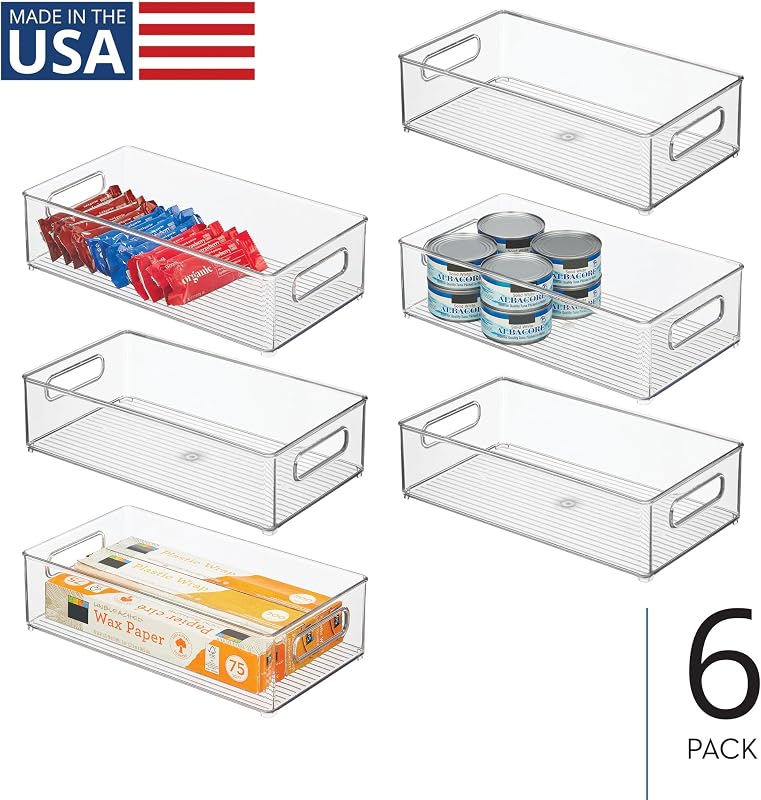 Contenedor apilable transparente set 6 cocina