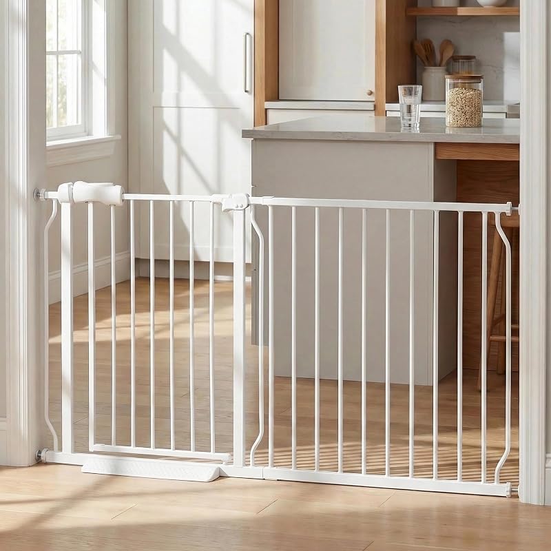Puerta seguridad bebé perros 57.5-62pulg metal blanco