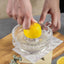 Exprimidor manual de vidrio con mango y boquilla para cítricos