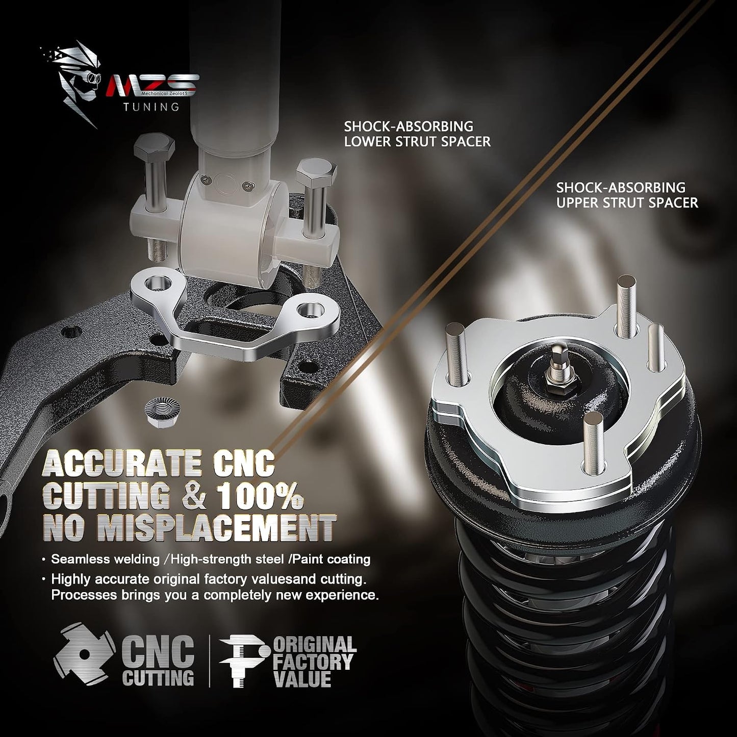 Espaciadores elevación delantera Bronco 4WD aluminio CNC 2"