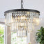 Candelabro cristal negro 20pulg 7 luces moderno para comedor