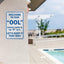 Cartel metal piscina 18x12pulg texto inglés azul blanco