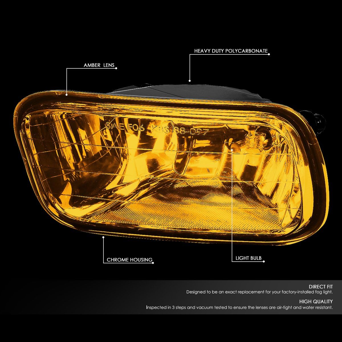 Faros antiniebla lente amarillo Dodge Ram 09-12