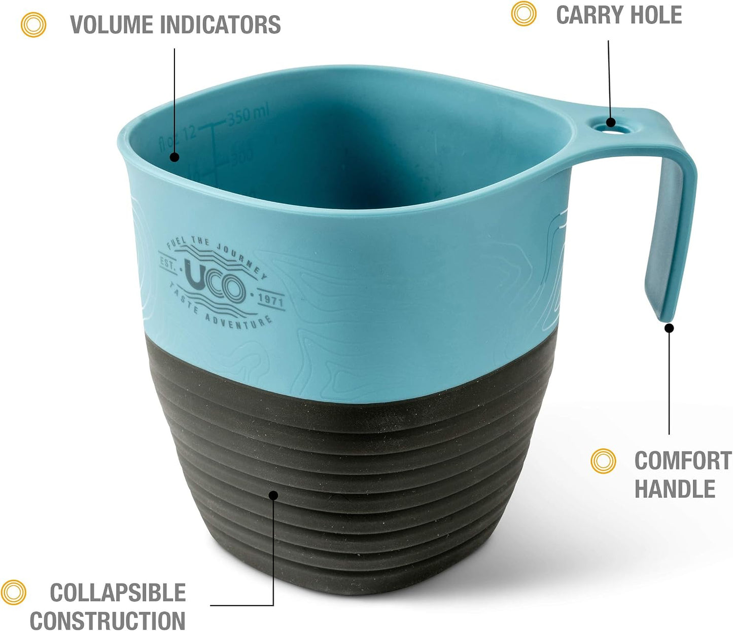 Taza plegable camping mochileros senderismo 12oz