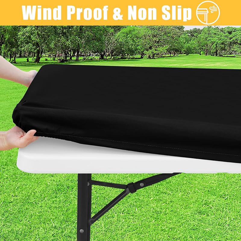 Mantel rectangular elástico impermeable 6ft poliéster