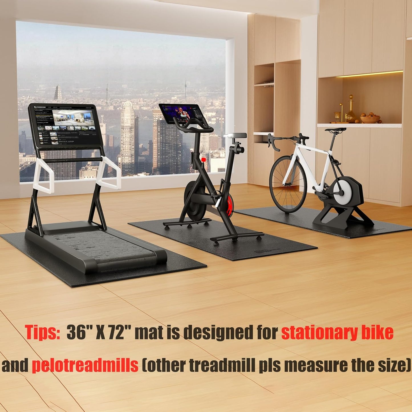 Alfombrilla bicicleta Peloton elíptica cinta correr 0.236"