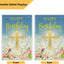 Bandera jardín feliz cumpleaños con cruces paloma 12x18pulg