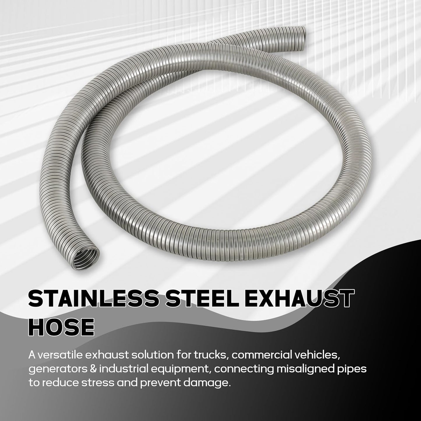 Tubo flexible escape universal acero inox T304 1" ID 72"