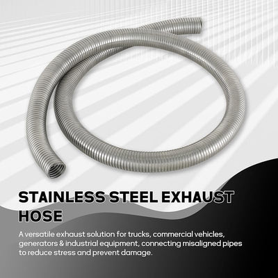 Tubo flexible escape universal acero inox 6ft 1.75pulg ID
