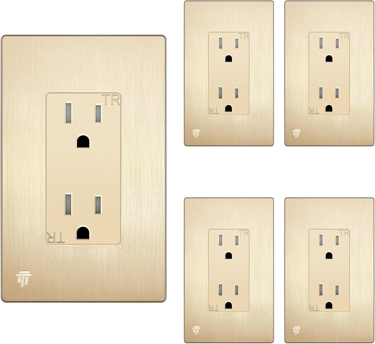Toma corriente decorativa para niños 15A 125V oro cepillado