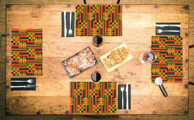 Set 4 manteles estampado africano Juneteenth