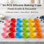 24 Moldes Magdalenas Silicona Reutilizables Multicolor